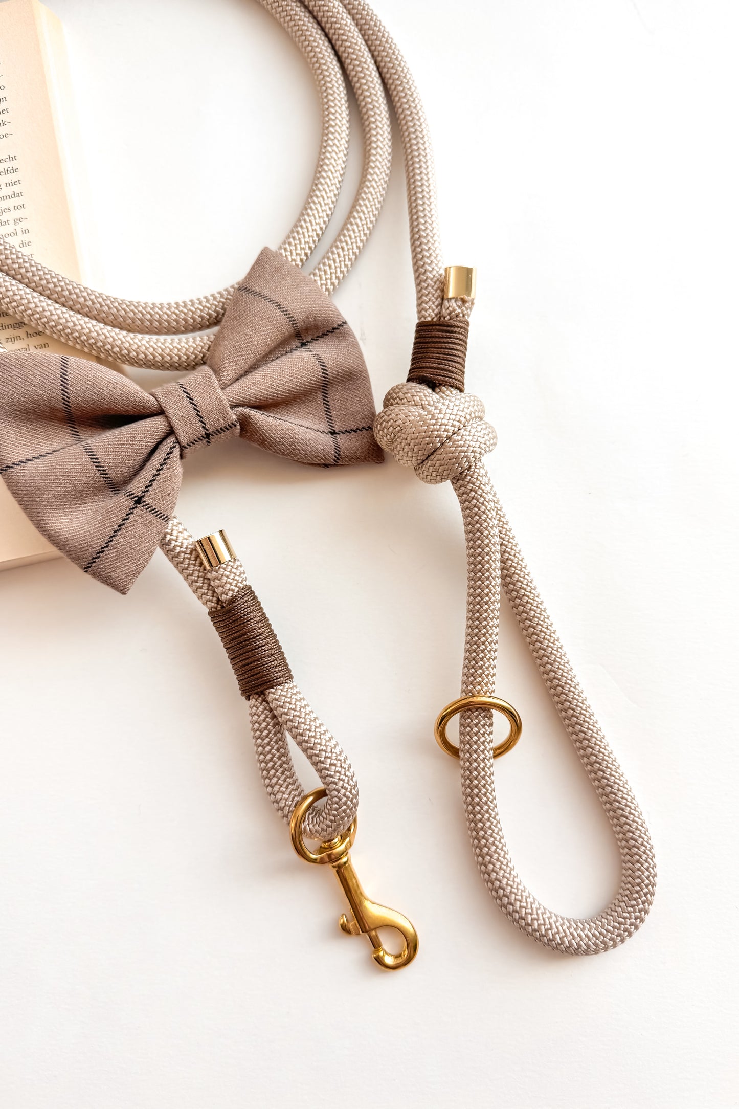 Leash with handle Cafè Latte 10mm