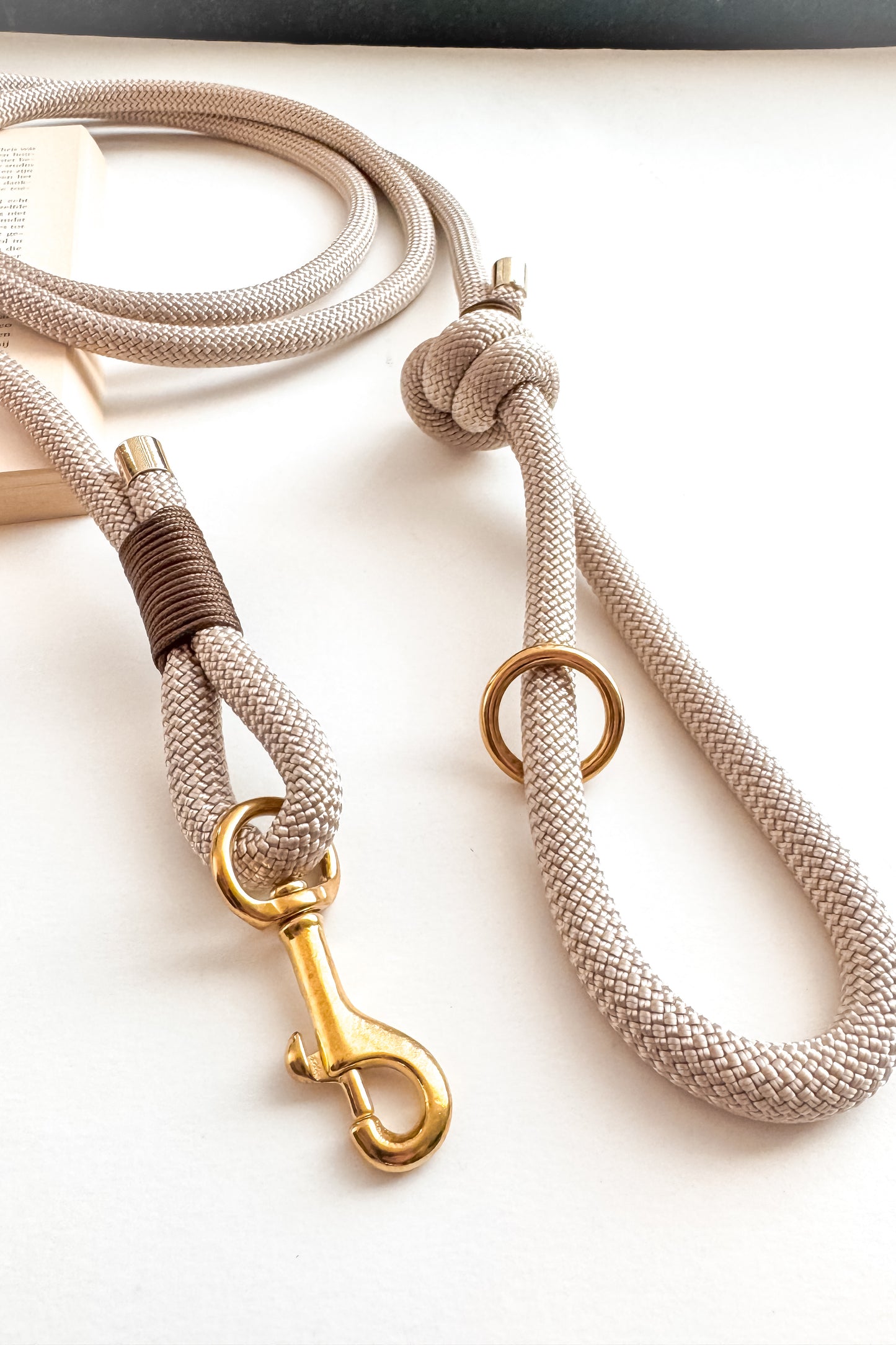 Leash with handle Cafè Latte 10mm