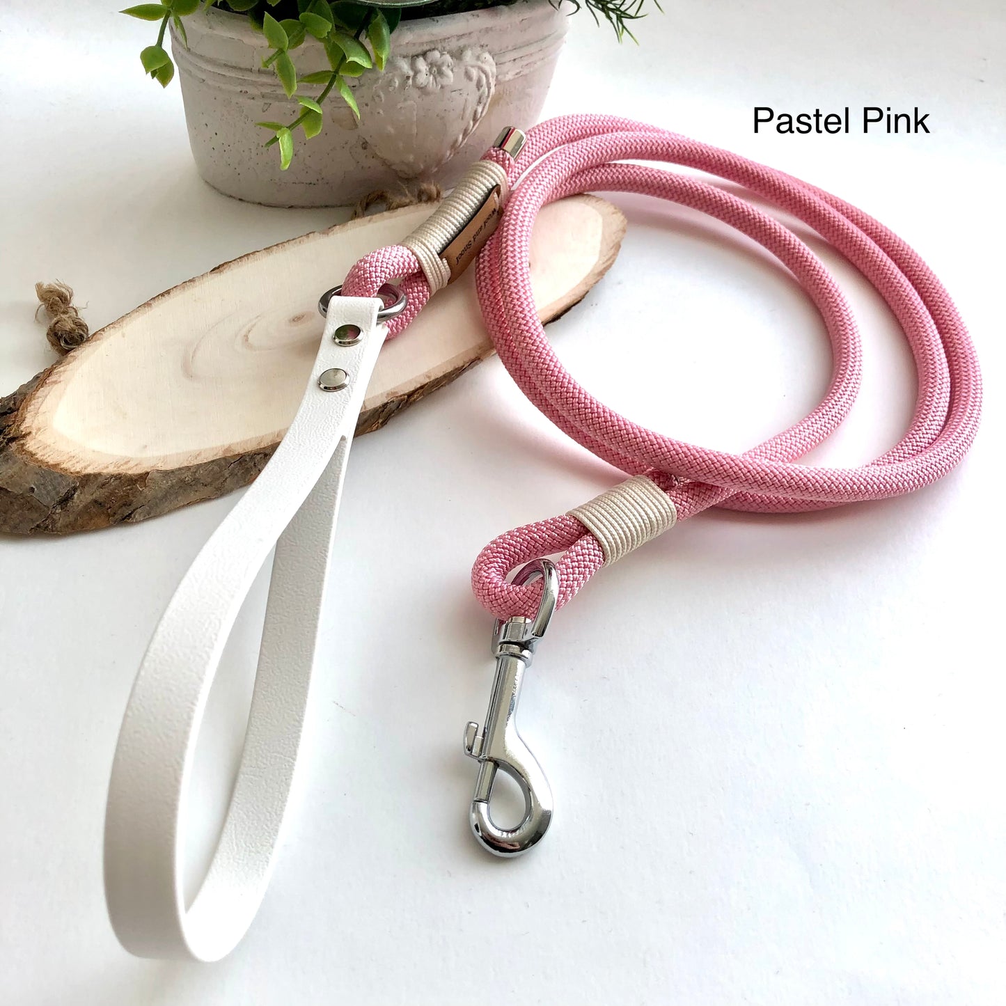 Leash with handle Pastel pink 10mm