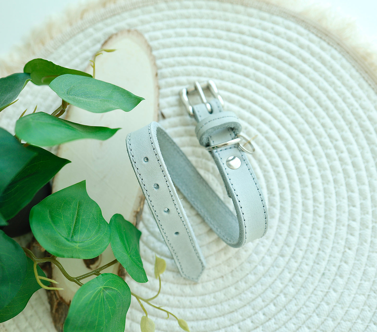 Halsband leder natural