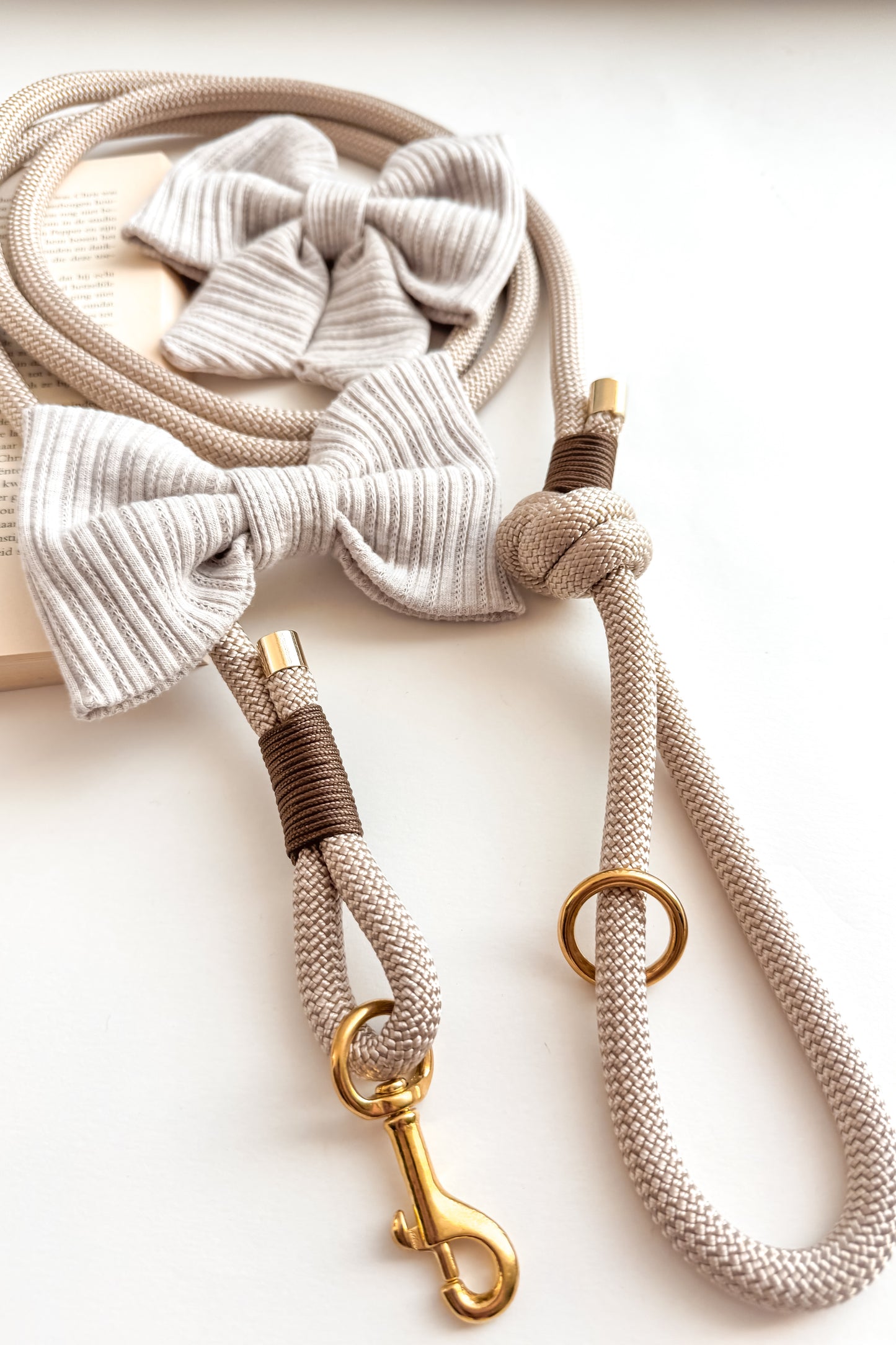Leash with handle Cafè Latte 10mm
