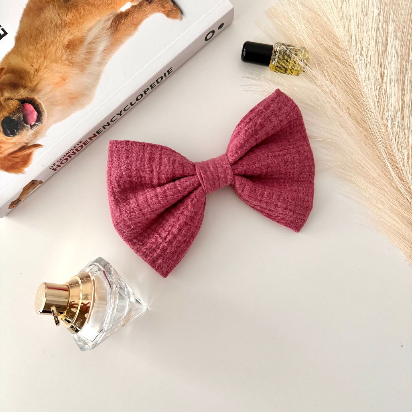 Dog bow - Oud roze