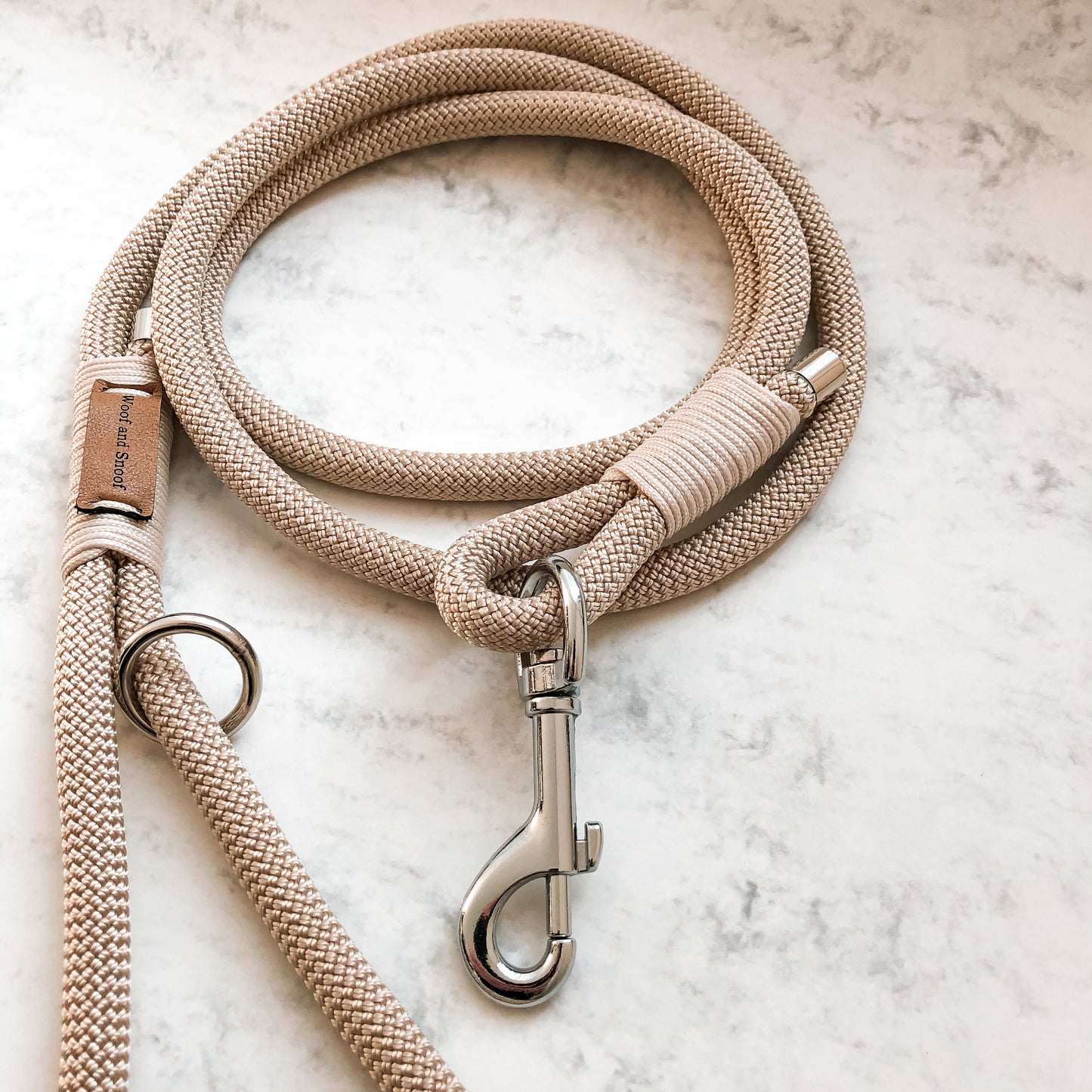 Leash with handle Cafè Latte 10mm