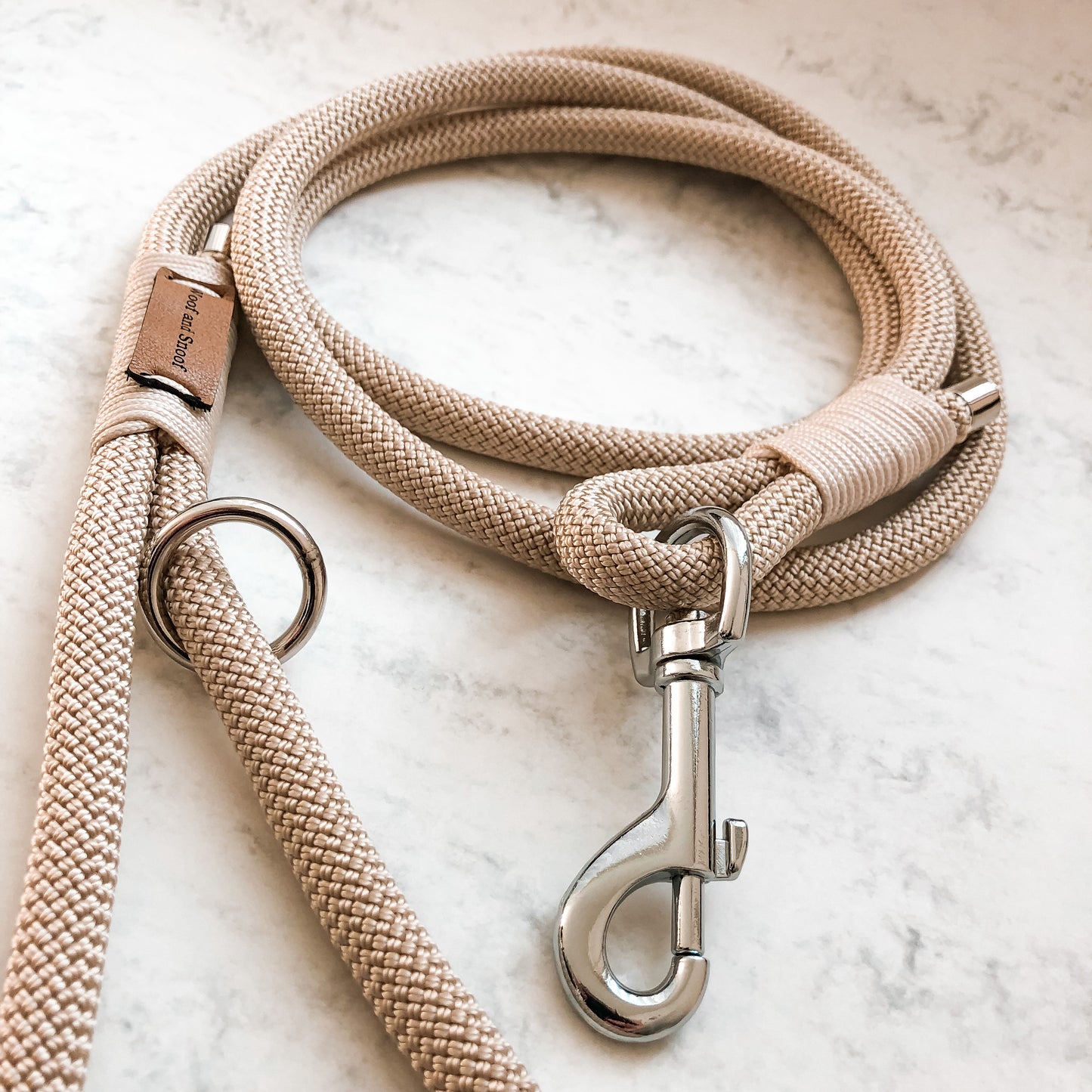 Leash with handle Cafè Latte 10mm