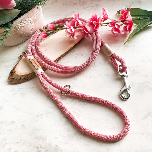 Leash with handle Pastel pink 10mm